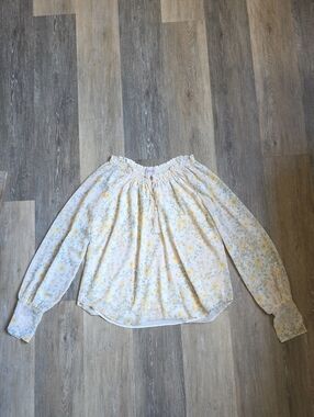 MARCHESA ROSE Women’s Floral Off-Shoulder Blouse - Light Yellow Floral
